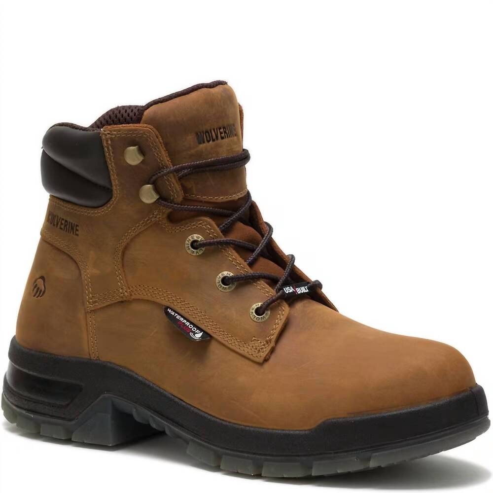 NEW WOLVERINE men's ramparts waterproof safety boots in brown